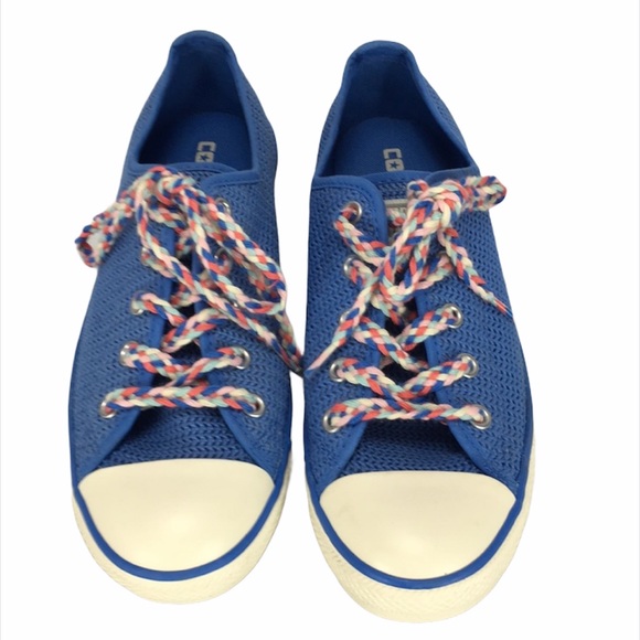 Converse Low Top Sneakers, Blue, White, 7 - Picture 2 of 8